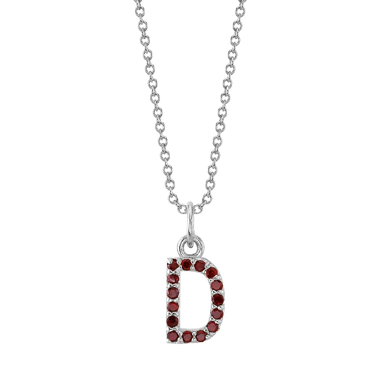 simple gold stacking rings D Initial Birthstone Charm Necklace