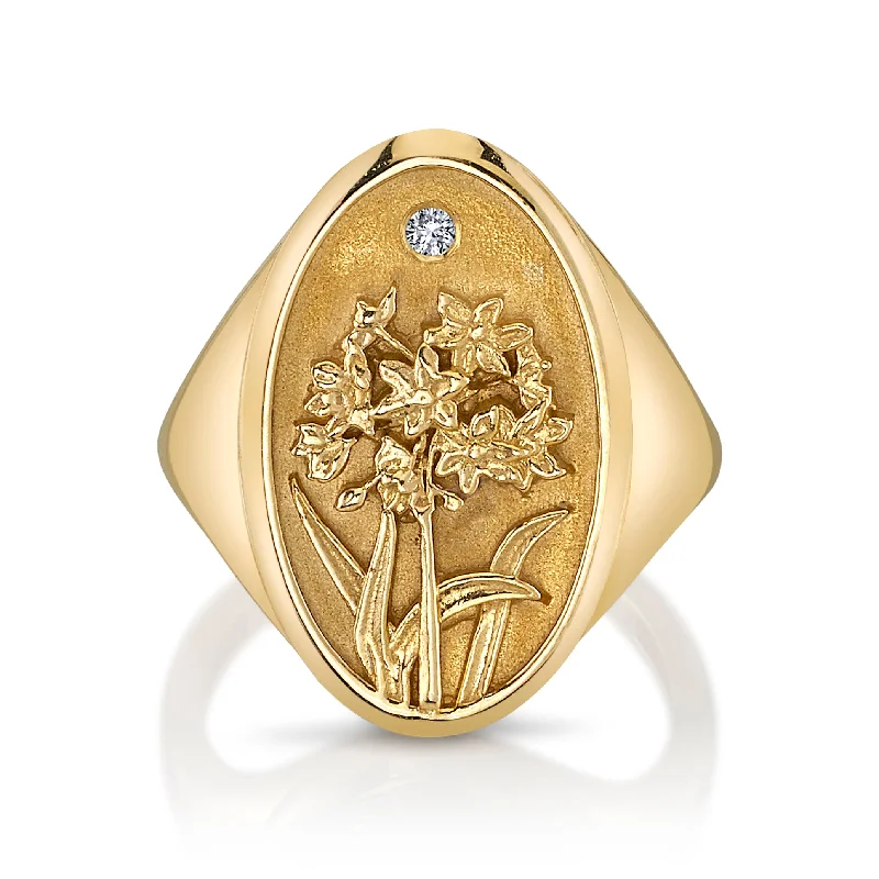 dainty rose gold anklet DECEMBER BIRTH FLOWER SIGNET RING