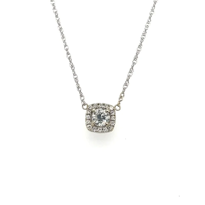 minimalist rose gold stacking rings Diamond Halo Necklace 0.34CT Center Diamond in 14k White Gold at Regard Jewelry in Austin, Texas minimalist rose gold stacking rings Diamond Halo Necklace 0.34CT Center Diamond in 14k White Gold at Regard Jewelry in Austin, Texas