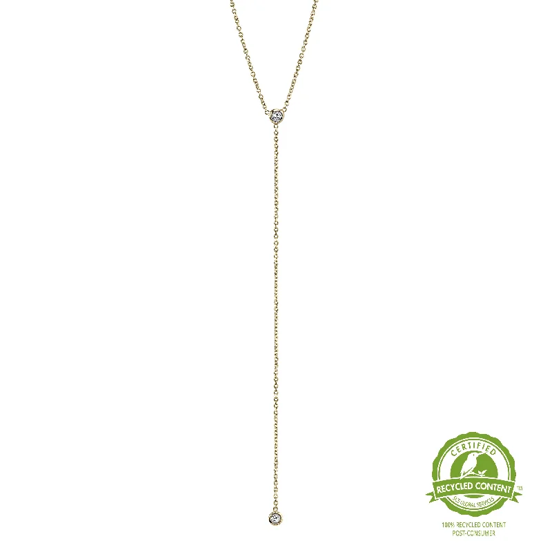 geometric diamond earrings gold LARIAT NECKLACE