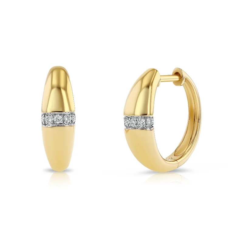 dainty rose gold chain bracelet DIAMOND LINE DOME HOOPS