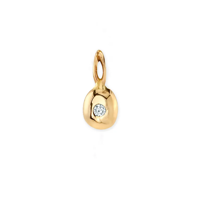 rose gold cartilage barbell Diamond Pebble Charm