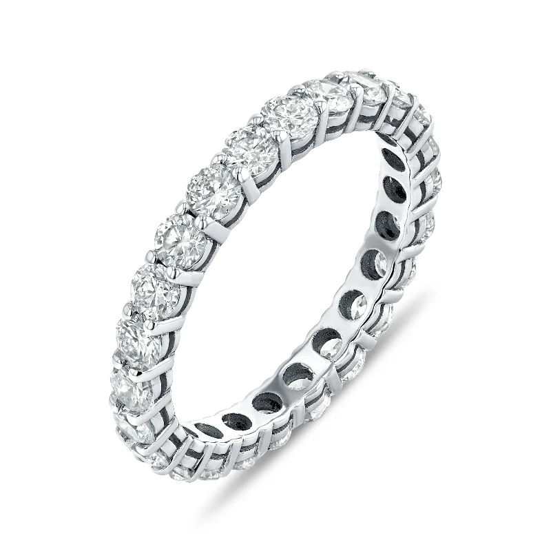 silver infinity symbol bracelet Diamond Shared Prong Eternity Band