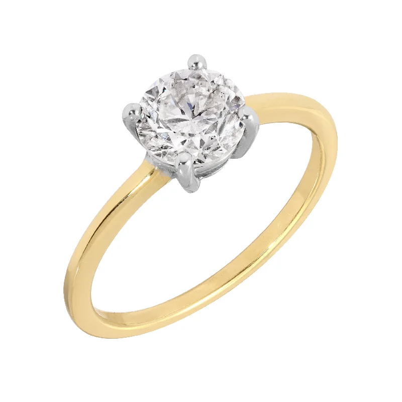 minimalist gold bracelet thin DIAMOND SOLITAIRE YELLOW GOLD RING