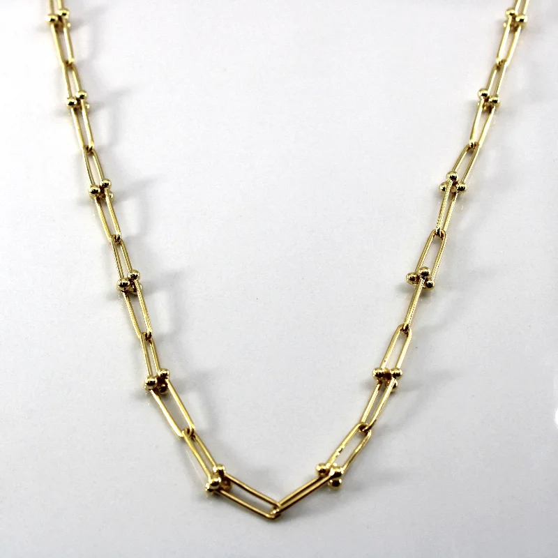 stackable gold bangle set 18k Yellow Gold Elongated Rolo Chain Necklace | 16"|