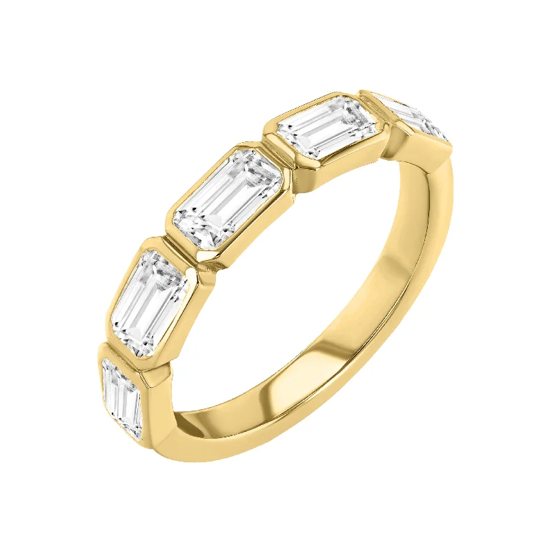 custom nameplate bracelet silver Emerald Cut Bezel Set Band