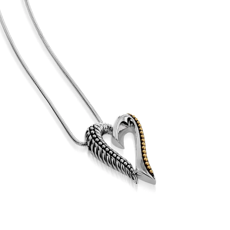 women’s leather wrap bracelet Entwine Heart Pendant Necklace