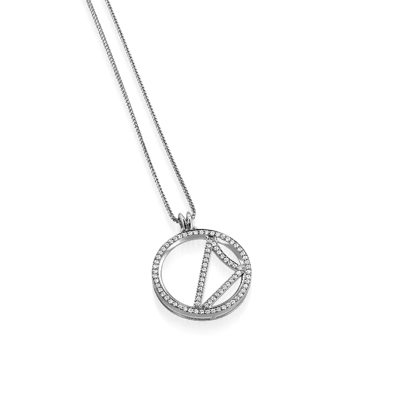 minimalist cubic zirconia earrings Essence Iconic Round Diamond Pendant