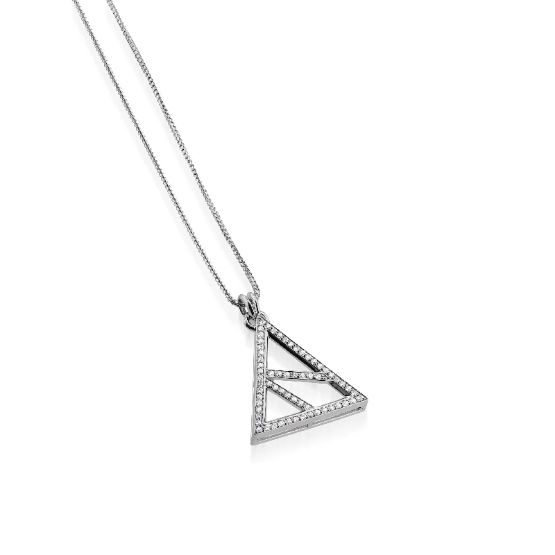 sparkling diamond drop earrings Essence Iconic Triangle Diamond Pendant
