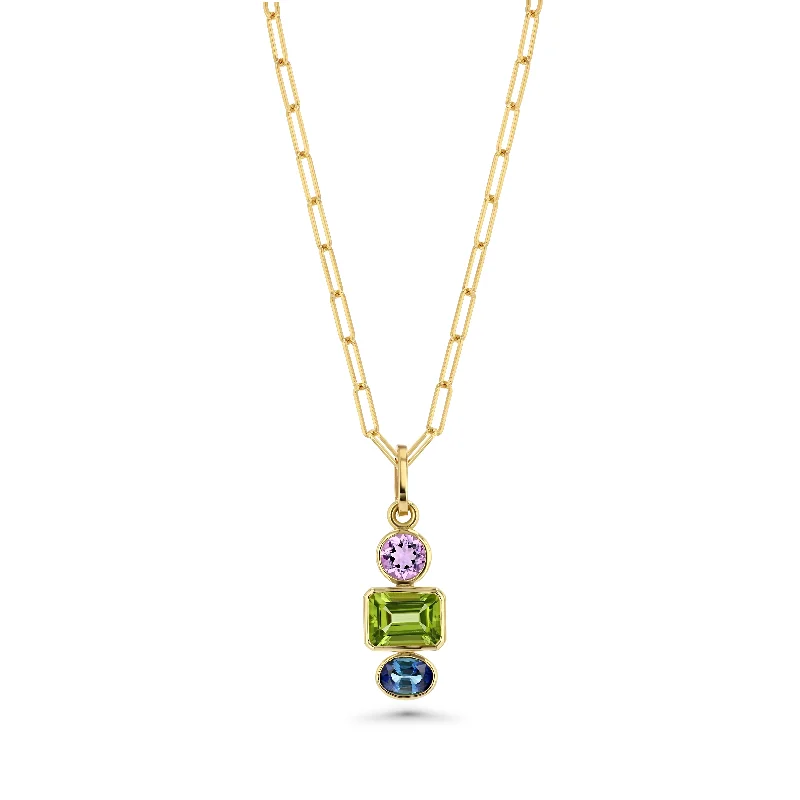 double-layered choker necklace FAMILY STONE CHARM