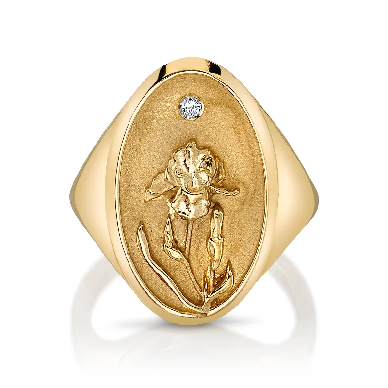 handmade braided anklet FEBRUARY BIRTH FLOWER SIGNET RING
