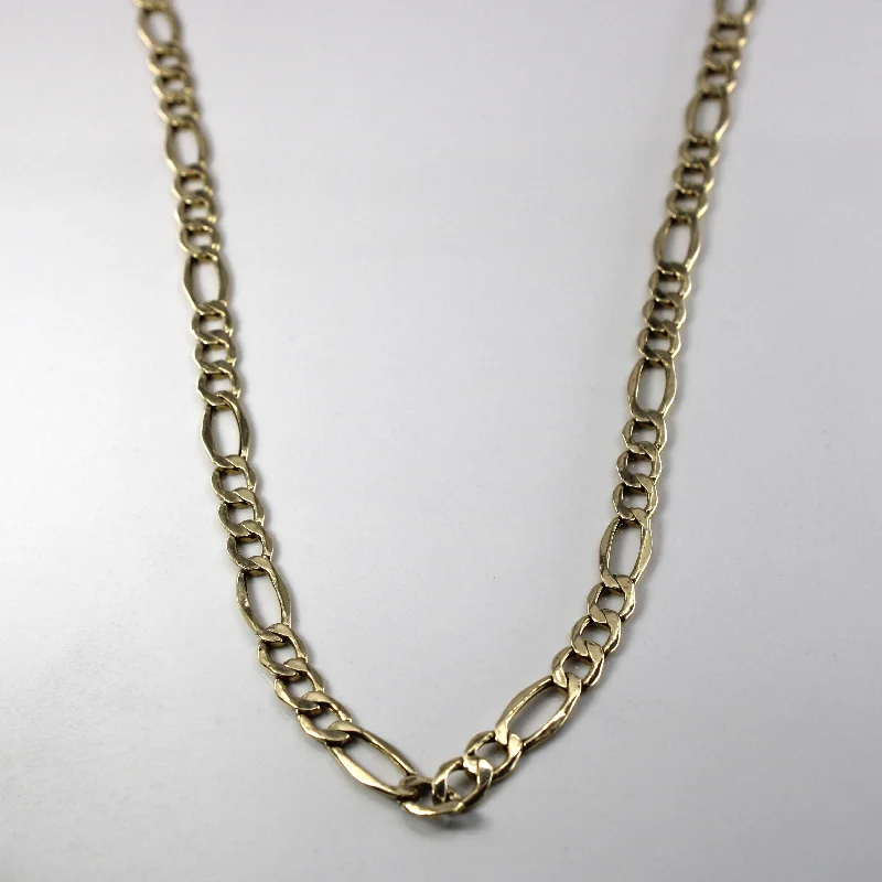 sterling silver lotus ring Figaro Link Yellow Gold Chain | 22"|