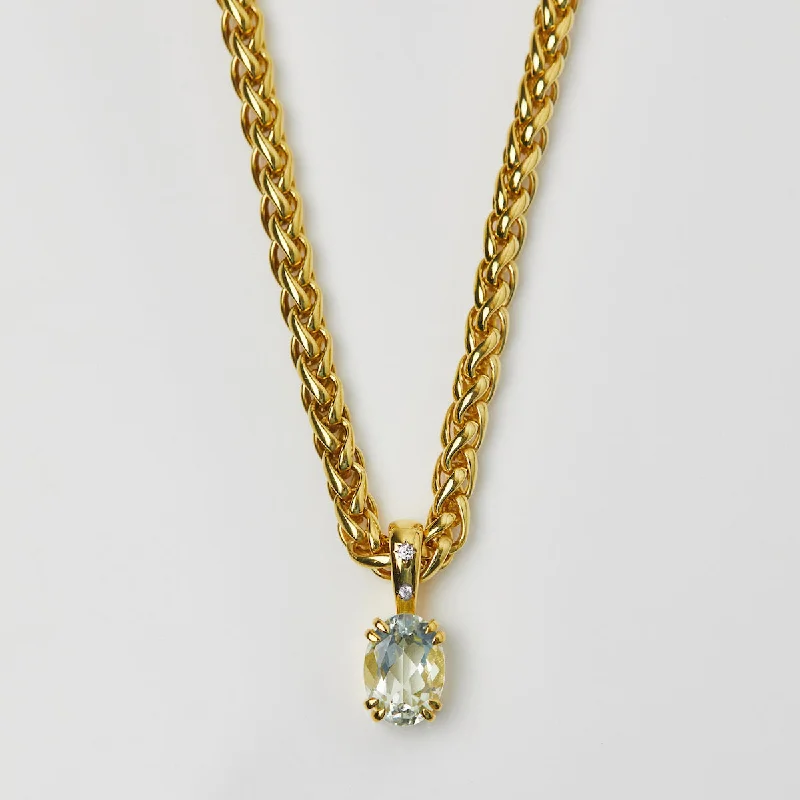 dainty chain bracelet layered Garden Party Spiga Vintage Chain with Green Amethyst Star Set Pendant