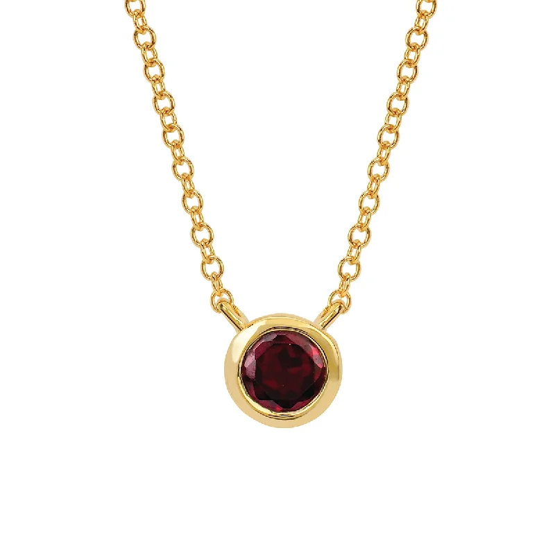cubic zirconia eternity necklace Garnet Bezel Set Pendant
