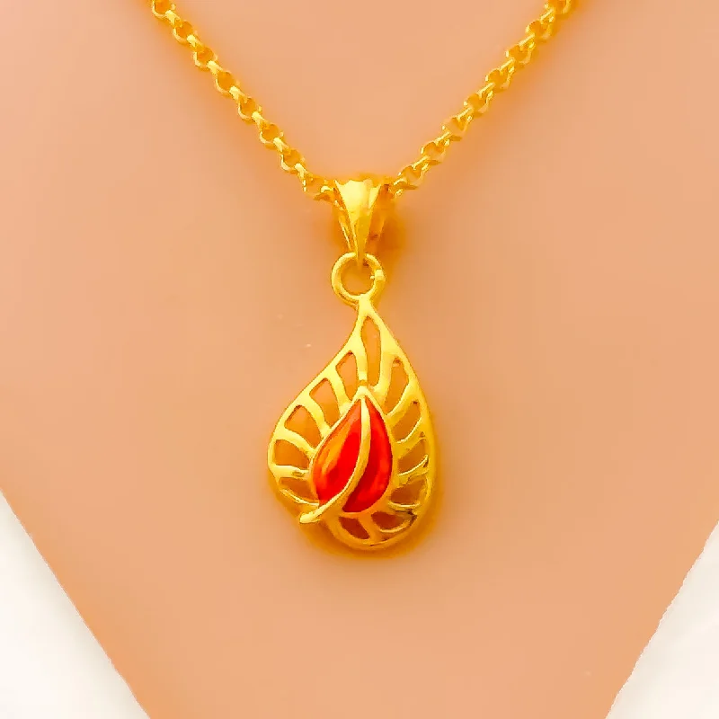 Glossy Colorful 22k Gold Necklace