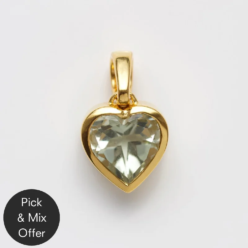 unique moon phase ring Garden Party Green Amethyst Heart Pendant