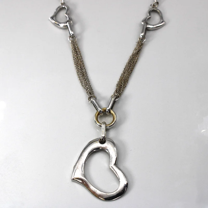 minimalist gold bracelet thin Heart Linked Cable Chain Necklace | 17"|