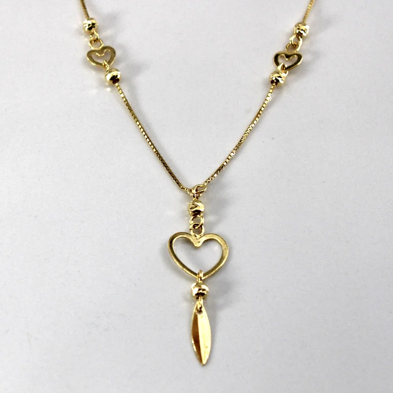 unique diamond eternity band 18k Yellow Gold Hearts and Beads Yellow Gold Chain | 18"|