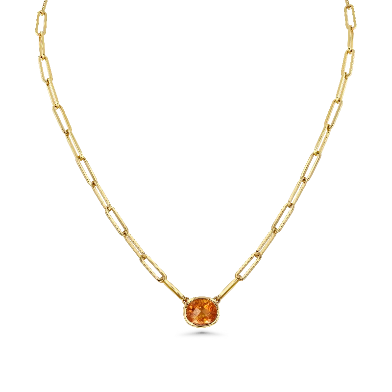 emerald-cut aquamarine necklace Imperial Topaz Oval Necklace