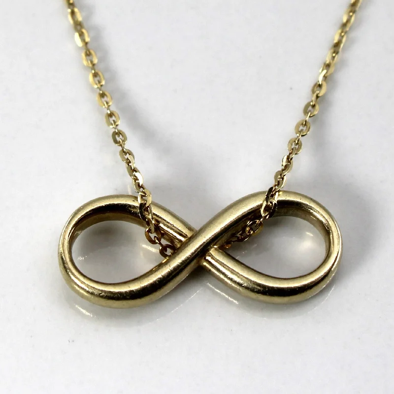 minimal diamond bar necklace 18k Yellow Gold Infinity Pendant Necklace | 18"|