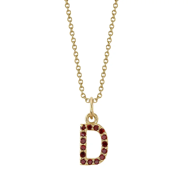 classic diamond solitaire earrings D Initial Birthstone Charm Necklace