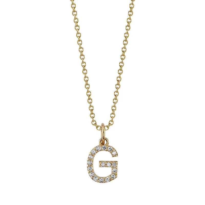 minimalist wedding band set G Initial Birthstone Charm Necklace