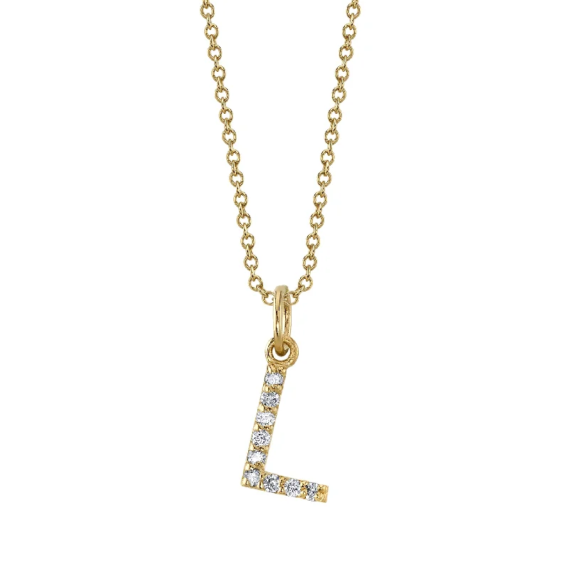 white gold diamond cluster ring L Initial Birthstone Charm Necklace