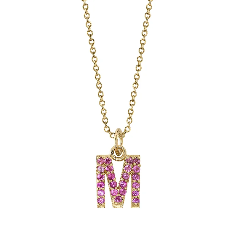 handcrafted turquoise necklace M Initial Birthstone Charm Necklace
