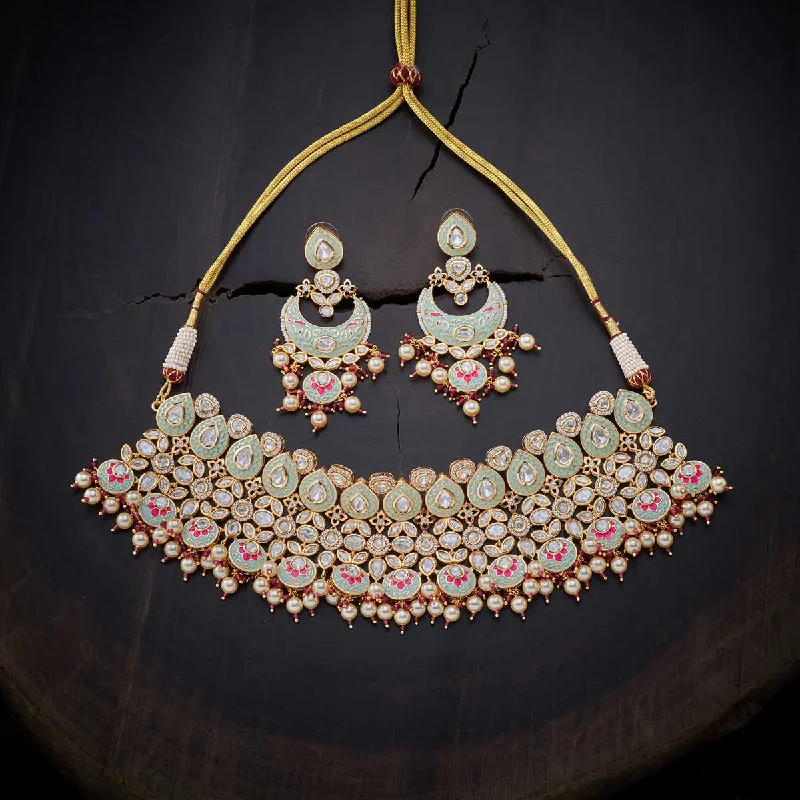 unique diamond tennis bracelet Kundan Necklace 139223