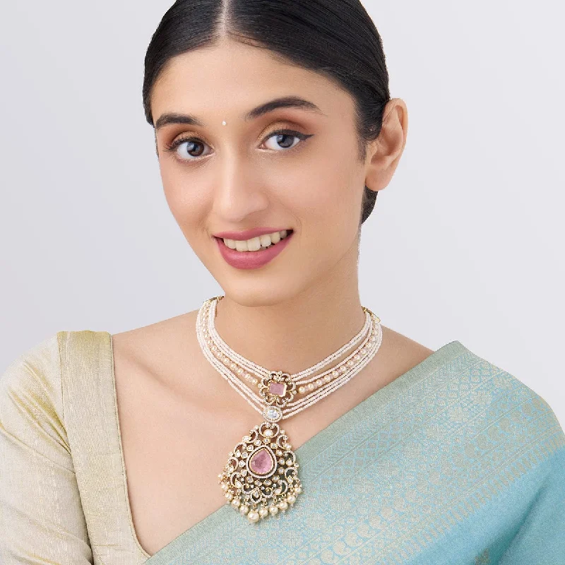 solid gold cartilage hoop Kundan Necklace 161698
