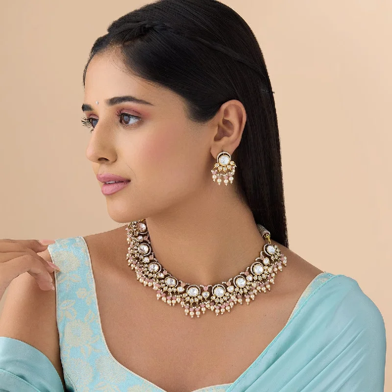 handmade copper wire ring Kundan Necklace 165873