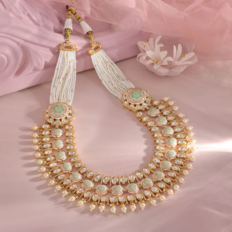 custom gold name necklace Kundan Necklace 165875
