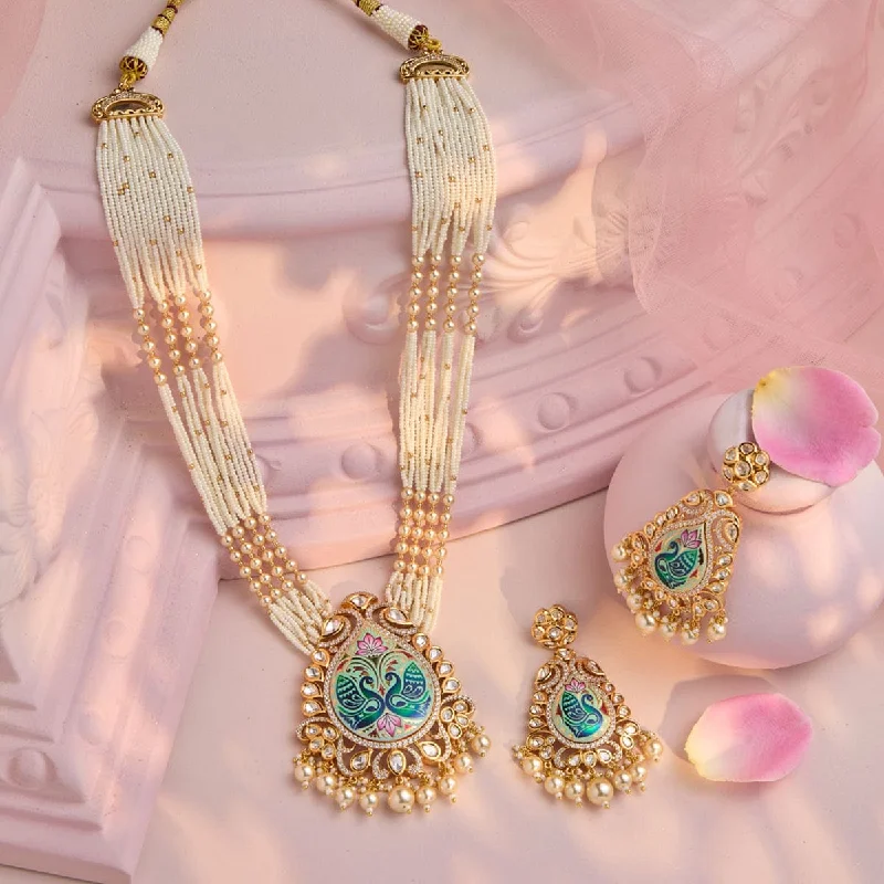handcrafted crystal quartz ring Kundan Necklace 169660