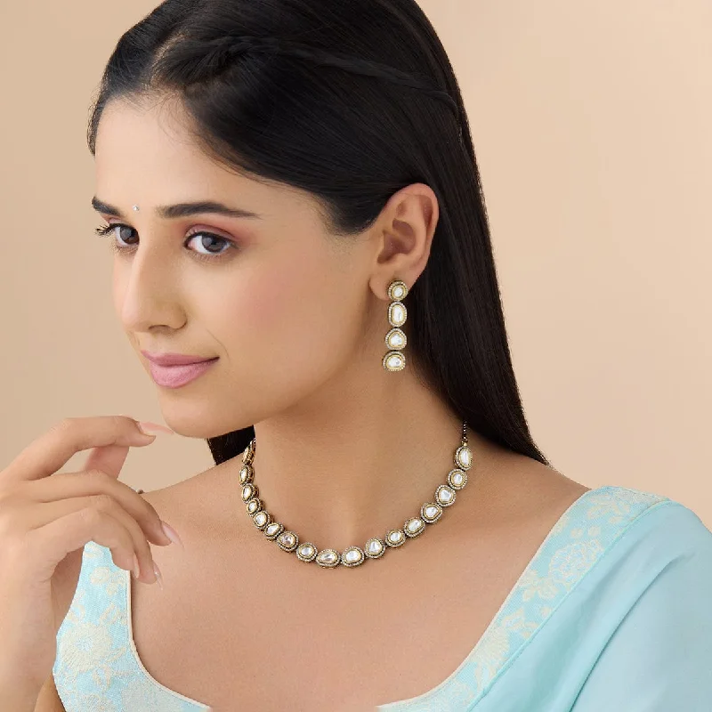 minimalist rose gold bracelet Kundan Necklace 172746