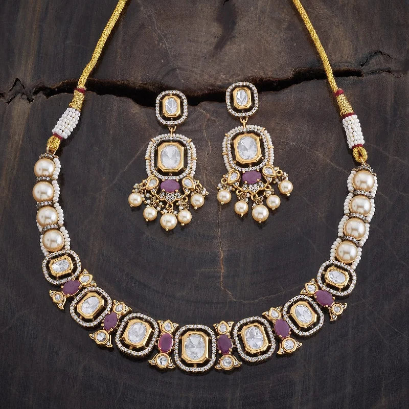 hammered copper wedding band Kundan Necklace 174038