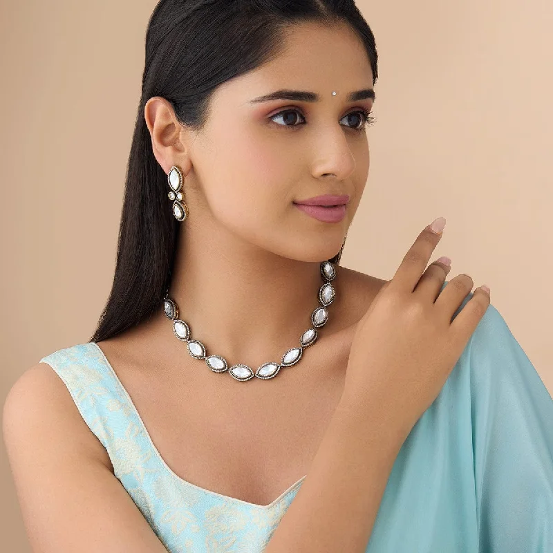 sterling silver lotus ring Kundan Necklace 174487