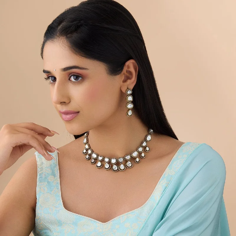 unique gemstone cocktail ring Kundan Necklace 174496