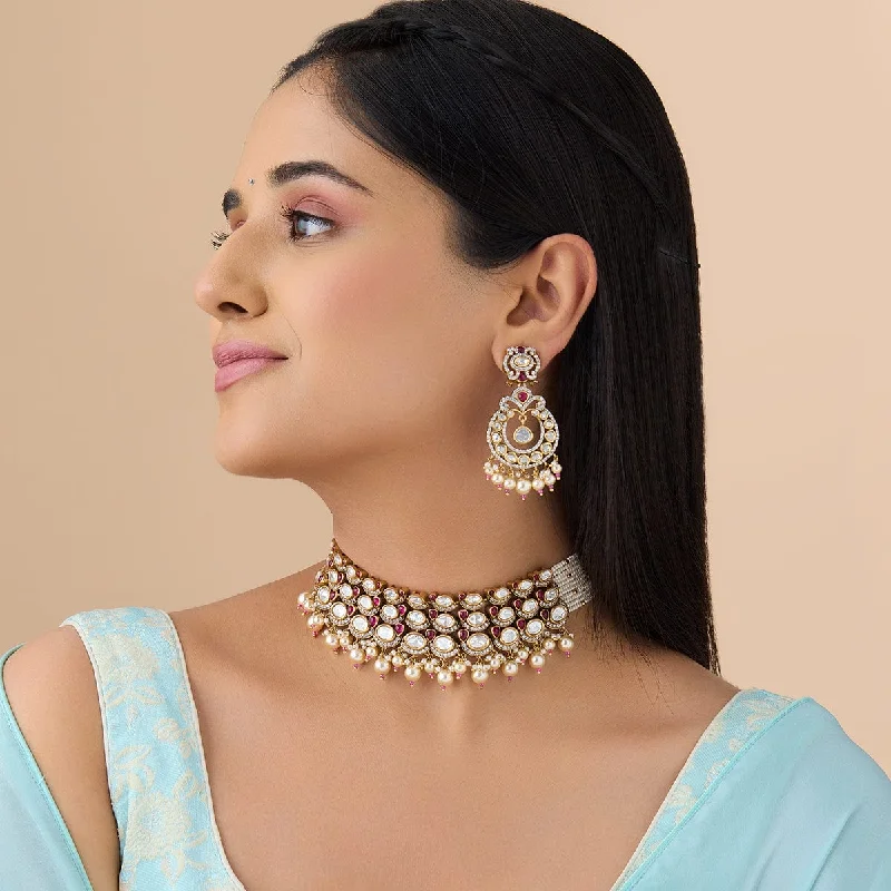 adjustable charm bracelet sterling silver Kundan Necklace 176789