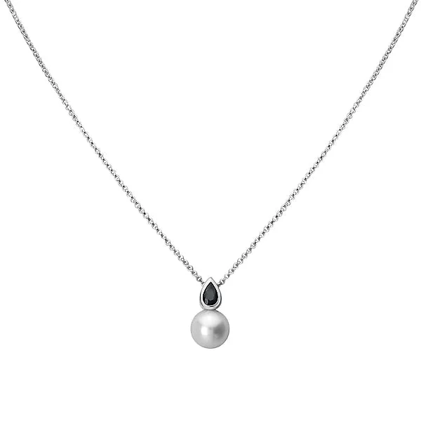classic silver pearl earrings Ladies Fashion Gem Stone Necklace