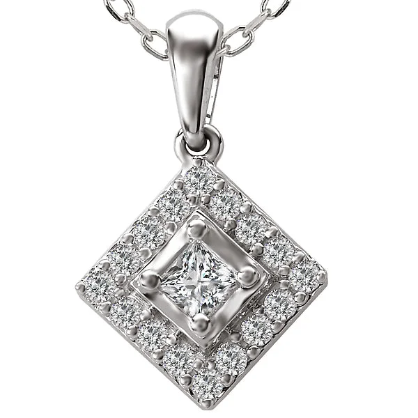 white gold diamond cluster ring Ladies Fashion Necklace