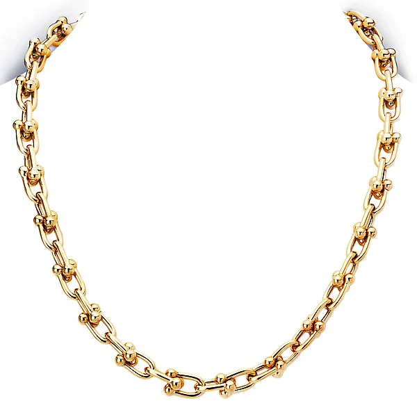 rose gold initial pendant necklace Ladies Fashion U Link Necklace