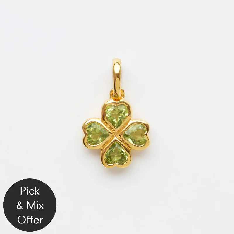 classic gemstone stud earrings Louise Thompson Lucky Four Leaf Clover Charm