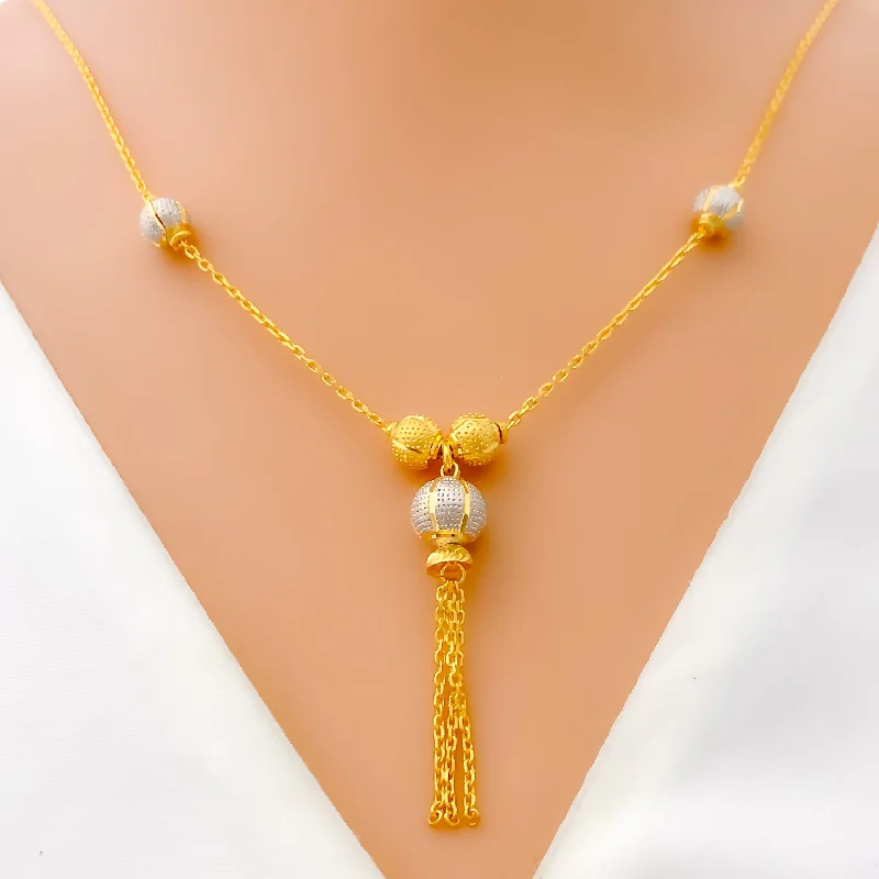 Luminous Dangling 22k Gold Necklace