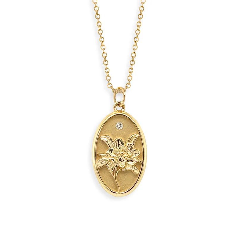 dainty gemstone chain bracelet MAGNOLIA FLOWER CHARM
