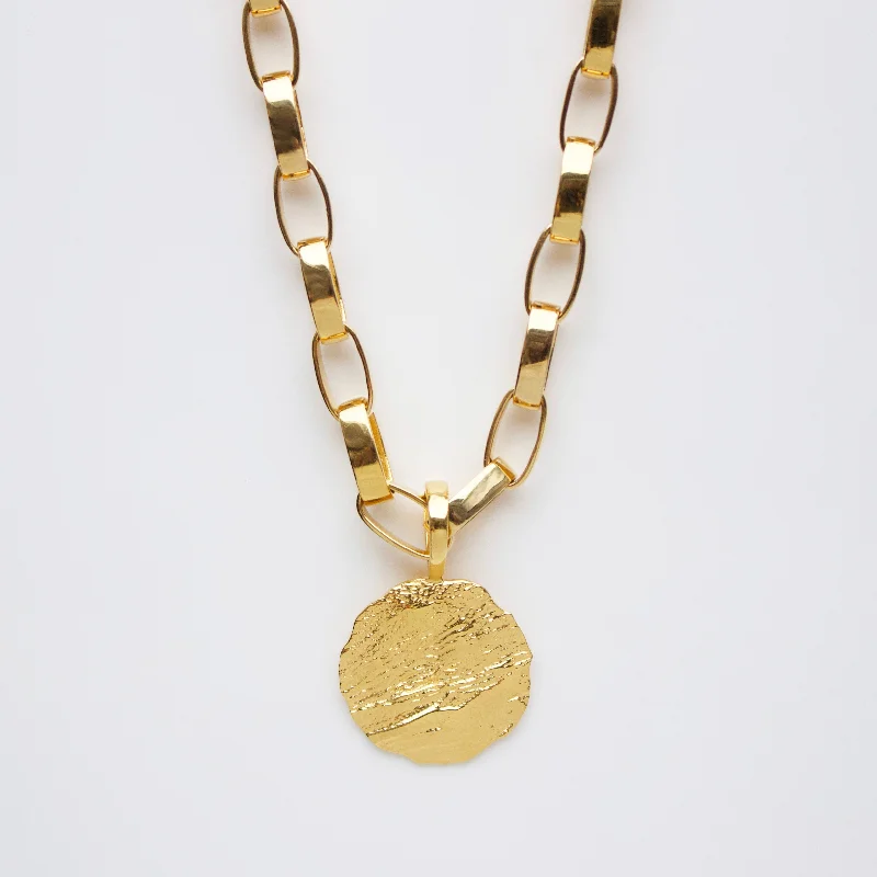 minimalist rose gold bracelet Molten Coin Chunky Necklace