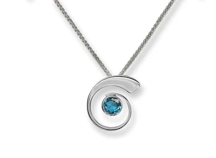 opal cluster ring unique Nautilus Blue Topaz Pendant