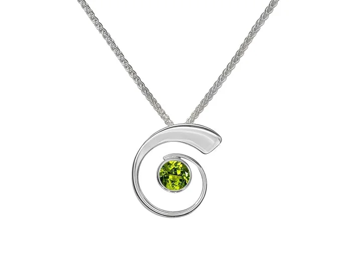 infinity knot wedding band Nautilus Peridot Pendant