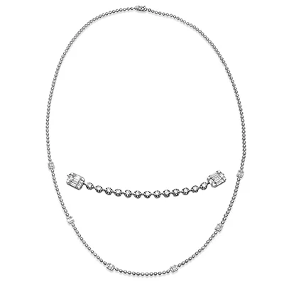 diamond tennis bracelet real Necklace in 18k Gold with Diamonds