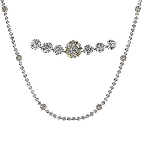 boho gold leaf ring Necklace in 18k Gold with Diamonds