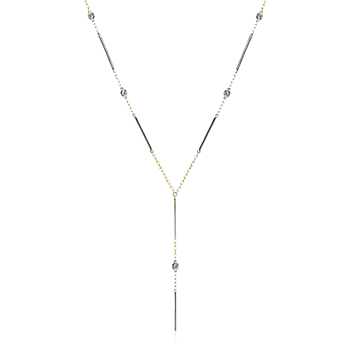 crystal-studded gold ring Necklace in 18k Gold with Diamonds